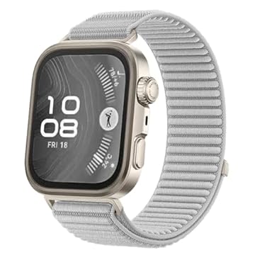 HAOZHI Pulseira Compatível para Huawei Watch Fit 5 4 3 Pro,Bracelete Correia Cinta Alça de substituição de Nylon para Huawei Watch Fit 5 4 3 (Cinza)