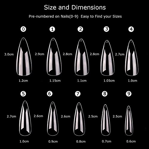 Makartt Stiletto Nail Tips, 500Pcs Full Cover False Nails Acrylic Nail Tips Bundle With Nail Stand Nail Practice Stand Magnetic Nail Tips Practice Holders With 48 Pieces Blue Reusable Adhesive Putty #TOP6