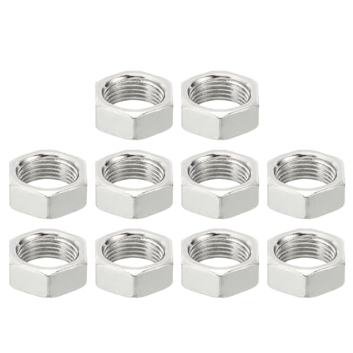 PATIKIL M13x1.0 Steel Hex Nuts, 10 Pack Metric Thread Zinc Plated Finished Hardware Nuts Screw Bolt Fasteners for Lamps Machinery Repair 7mm Height