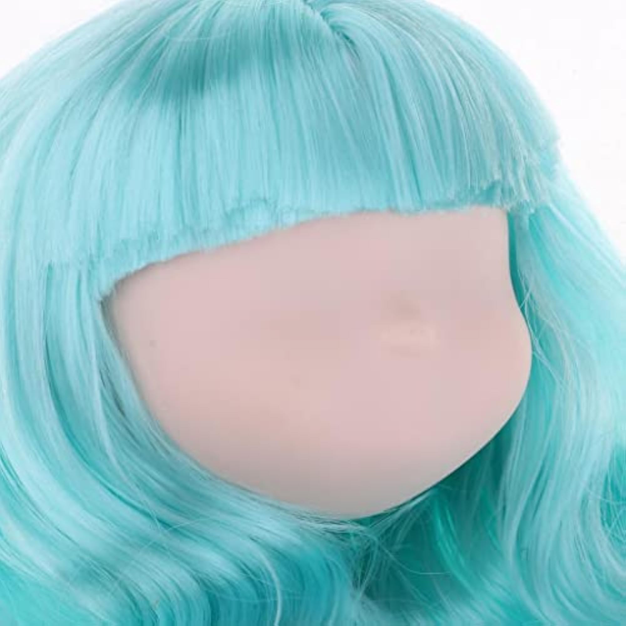 BJD Head Sculpt with Long Curly Wig, Doll Replacement Part