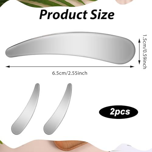 2 Stück Kosmetikspatel, Make-up Spatel, Gesichtsmaskenapplikator, Hautpflegewerkzeuge, Spatel Kosmetik, Mini-Spatel für das Gesicht, Schönheitsspatel Mischen von Make-up-Kosmetik, Silver