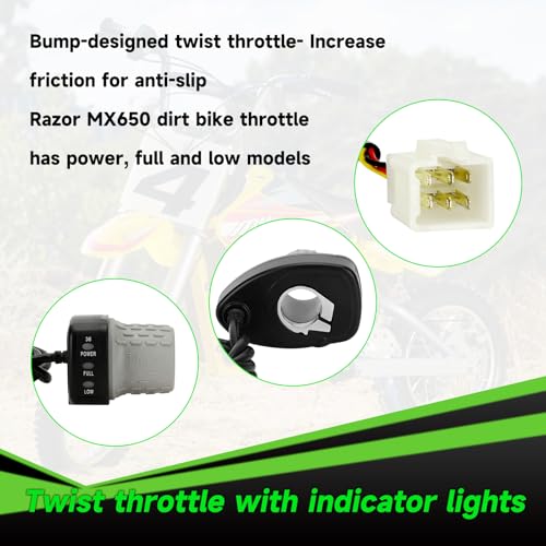 Image of 36V Controller and Throttle Compatible with Razor MX500 MX650 Dirt Bike, Control Module and Twist Throttle Handlebar Grips Replacement for Razor SX500 Electric Dirt Rocket Quad EcoSmart Parts