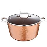 San Ignacio Origen - Cacerola con Tapa de 28cm - Fabricado en Aluminio Forjado - Interior Whitford - Exterior Pintura Resistente Al Calor - Cobre - Punto de Inducción - Mango De Acero Inoxidable