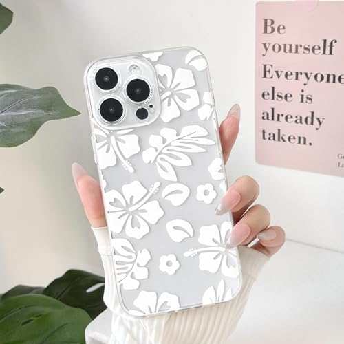 Coque iPhone 13 Pro Max fleur d'hibiscus blanc antichoc - 4