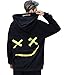 heekpek Felpa Uomo Felpe con Cappuccio Pullover Stampa Graffiti Hoodie Patchwork in Pile Invernale Sweatshirt con Coulisse a Manica Lunga Tasche Grandi(Nero,XL)