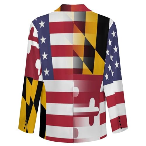 U.S.A. Maryland Flag Funny Suits Blazer for Men Business Jacket 2 Button Sport Coat Wedding Office4
