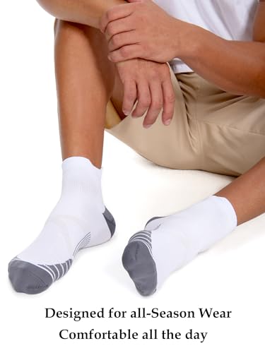 Image of Bolivelan Premium Short Compression Socks Women Men Breathable Supportive Low Cut Running Socks for Sports, Yoga, Cycling