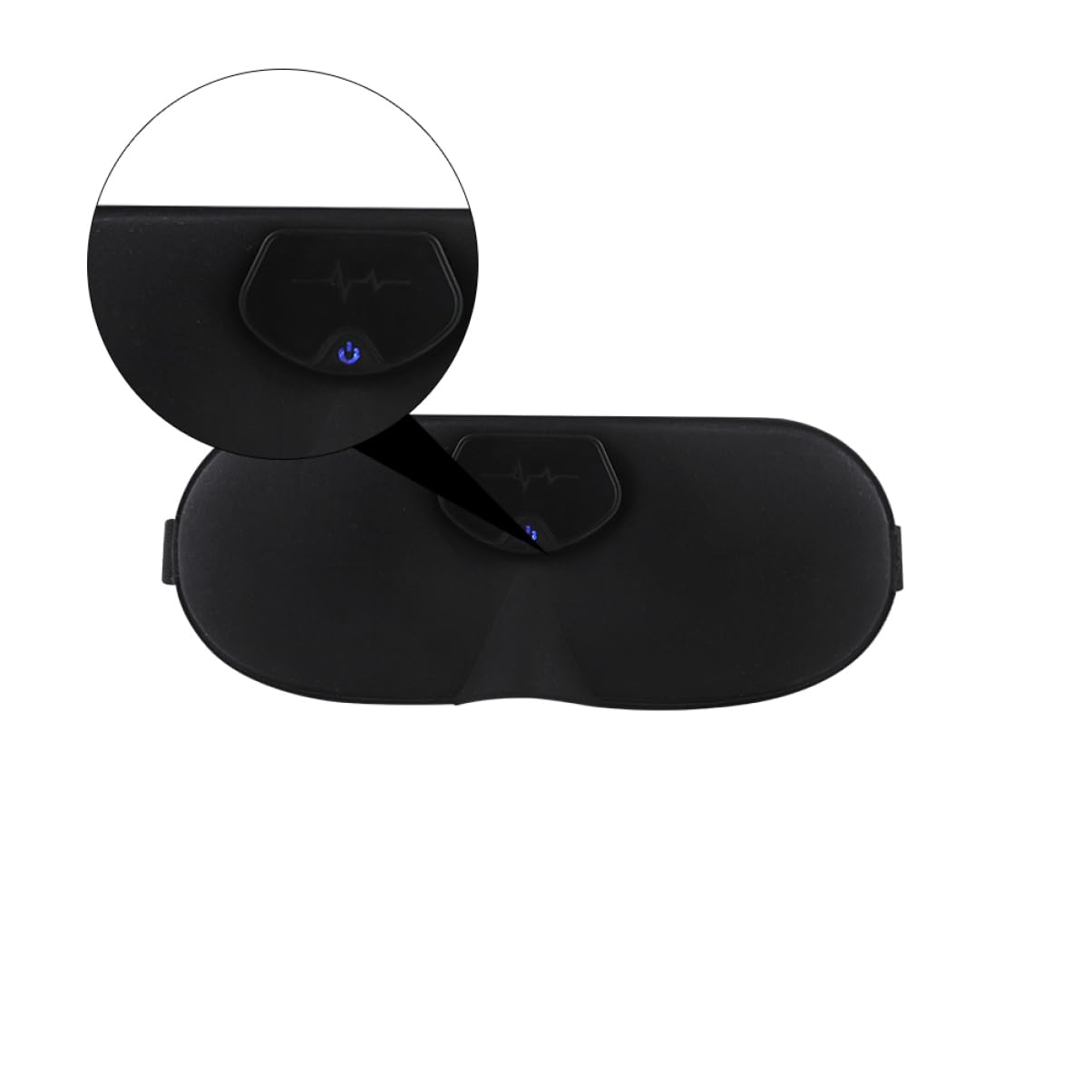 Sosoport Masseur Cranien Électrique sans Fil Stimulation par Impulsions Électriques Dispositif de Sons pour Dormir Masque en Dacron Noir pour Relaxation et Inhibition Fatigue