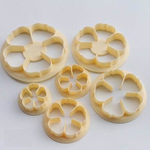 Astra Gourmet 6pcs Plastic Gum Paste Succulents Cut-Outs Set, Cake Decorating Mold Baking Tools(Assorted size)