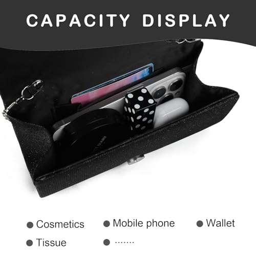 Gladdon Clutch Damen, Glitzer Abendtasche,Glänzende Elegante Envelope Tasche,Strassstein Cross Body Umhängetasche für Hochzeit Party Bankett Feiertage,Geschenk – Bild 5