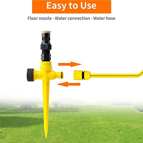 Garten Sprinkler, Rasensprenger 360° Automatische Drehbarer Gartensprenger, 3Pcs Garten Rasensprenger, Wassersprenger Einstellbar Bewässerungssystem für Rasen Pflanzen Gemüse Blumen Pastorale