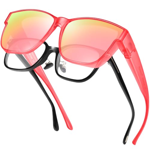 Image of Polarized Sunglasses Fit Over Glasses for Women Men, Oversized Square Sun Glasses UV400 Protection
