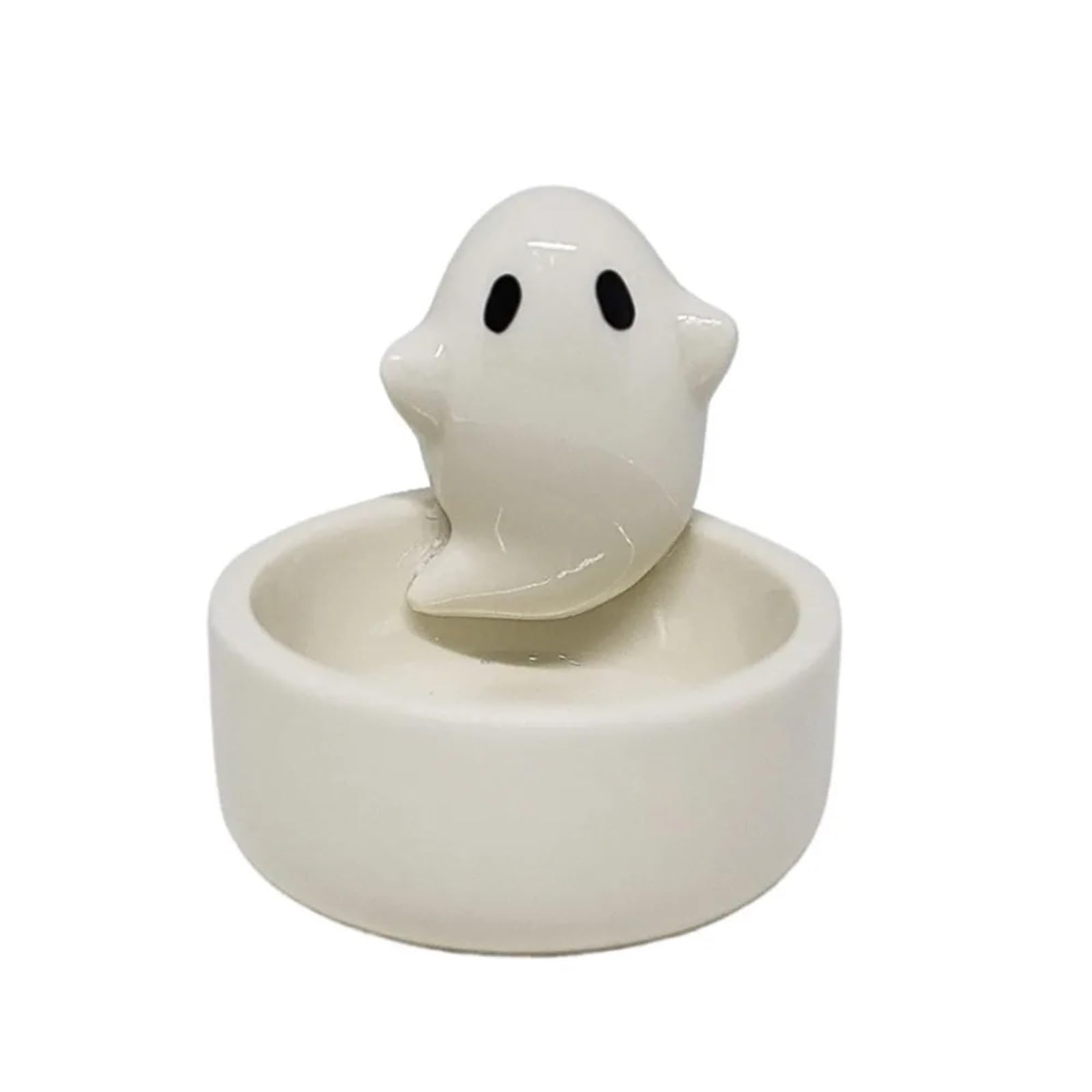 1Pair Ceramic Candlestick Heat Resistant Cartoon Animal Candle Holder White Tealight Living Room for Candle(Color1)