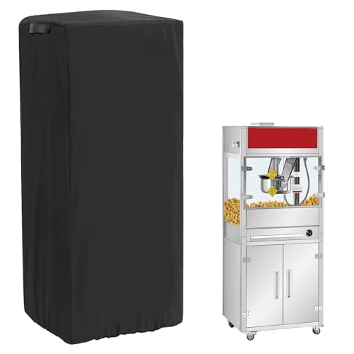 Image of 420D Popcorn Machine Cover, Dustproof Popcorn Maker Cart Cover With Windproof and Adjustable Drawstring Design 16 x 18 x 31inch