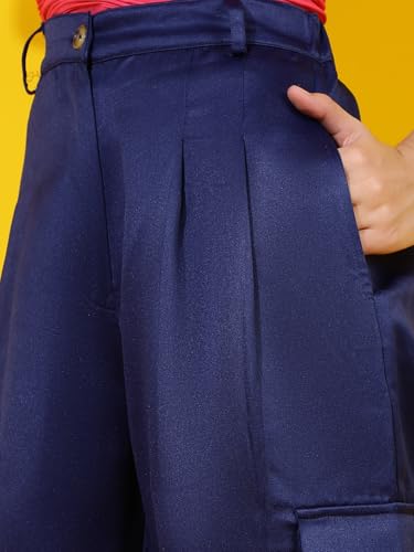Image of KOTTY Women's High Rise Relaxed || Straight || Joggers Fit Cargo's for Pants || Trousers