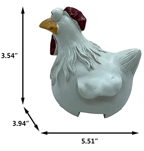 Euiroet 3 CHICKENS A SET Chicken Fence Decoration,Funny Farm Chickens Statues,Resin Chickens Decor,Outdoor Real Animal Statue,Cute Chicken Sculpture,Perfect thumb #4