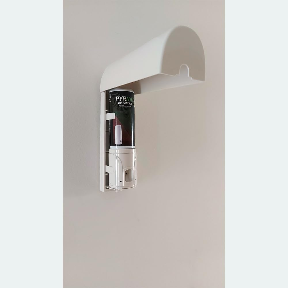 Insecticide à Base de Pyrèthre en Aérosol 4x400ml, Avec Diffuseur Automatique Murale, Anti-mouches, Moustiques, Punaise de Lit Efficace contre les insectes volants et rampants. (5)