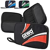 GEWO Doppelhülle Master - Tischtennisschläger-Hülle für 2 Schläger - Nylon Tischtennis-Tasche mit gepolsterten Schlägerfächern - Rundum-Schlägerschutz mit Trageschlaufe, 32cm rot