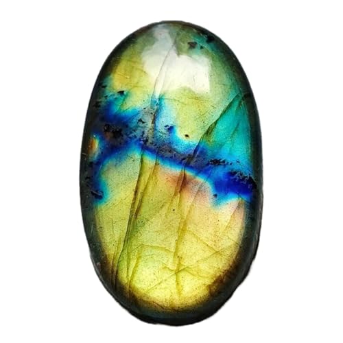 Labradorite jaune naturelle haut de gamme cabochon ovale de 46 mm pour pendentif