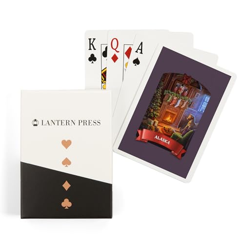 Lantern Press Alaska, Christmas Morning, 52 naipes póker