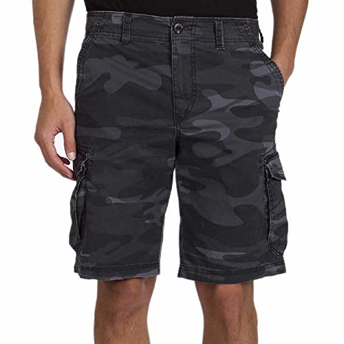 Unionbay Montego Cargo Shorts for Men Assorted Colors and Sizes - Comfort Stretch (42, Black Camo)