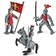 Safari Ltd. Ritter & Drachen Toob - Set mit 10 Miniaturfiguren: Rote & Blaue Königsritter, Katapult und Grüner Drache - Geschichts-Lernspielzeugfiguren für Jungen, Mädchen & Kinder ab 3 Jahren