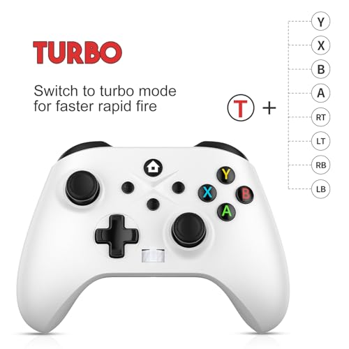 Image of Dinosoo Wireless for Xbox Controller Series X|S One & Windows 10 /11, with Turbo, Macro, Mute Button, Battery, Dual Vibration, White