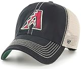 47 MLB Trawler Primary Logo Team Color Mesh Trucker Clean Up Adjustable Hat, Adult One Size Fits All - Arizona Diamondbacks Black