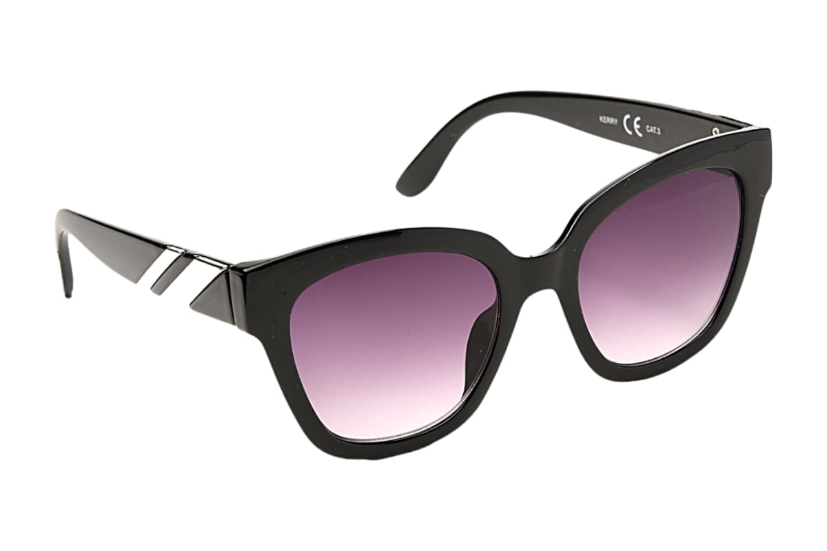 Eyelevel Kerry Black ladies fashion sunglasses Classic Ladies fashion Sunglasses in Black with a cat 3 grey lens with UV400 Protection