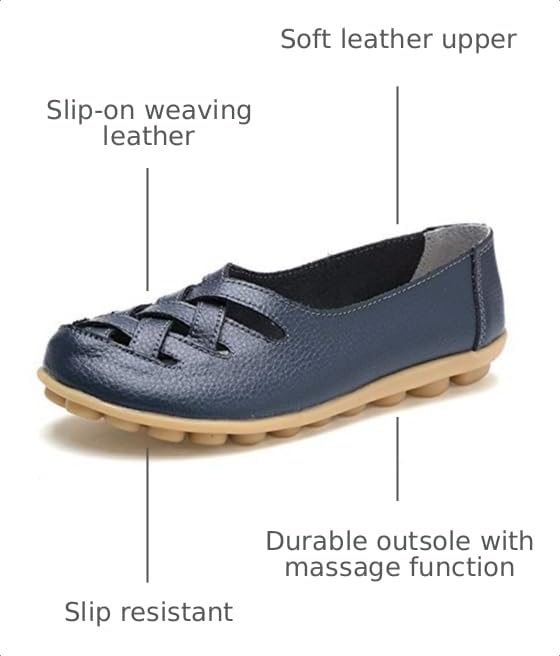 Image of VenusCelia Women's Braided-Nests Walking Flat Loafer