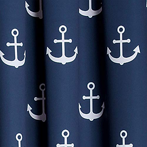 Lush Decor Darkening Window Curtain Set, Navy Anchor Print, 52" W x 84" L, W 52" x L 84" (2 Panels) - Image 3