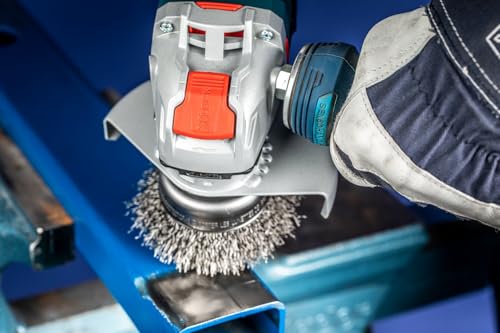 PFERD TOOLS Topfbürste, ø 60mm, ungezopft, 0,30mm Edelstahldraht, X-LOCK-Aufnahme, 43468925 – für schnelle und komfortable Werkzeugwechsel