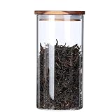 Clear Glass Canisters Jars Containers Set for Food Storage with Airtight Wood Lids,Kitchen Canister,