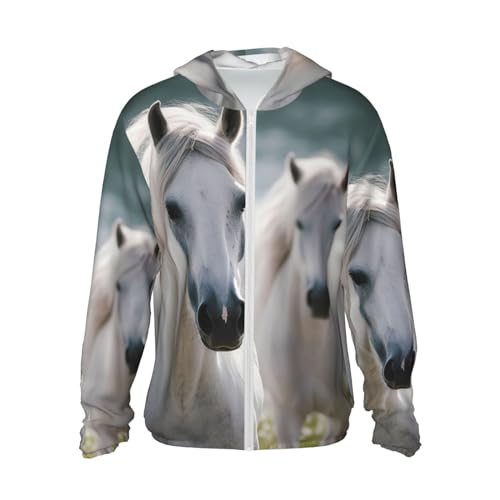 Veste anti-UV UPF 50+ White Horses avec fermeture éclair et poches