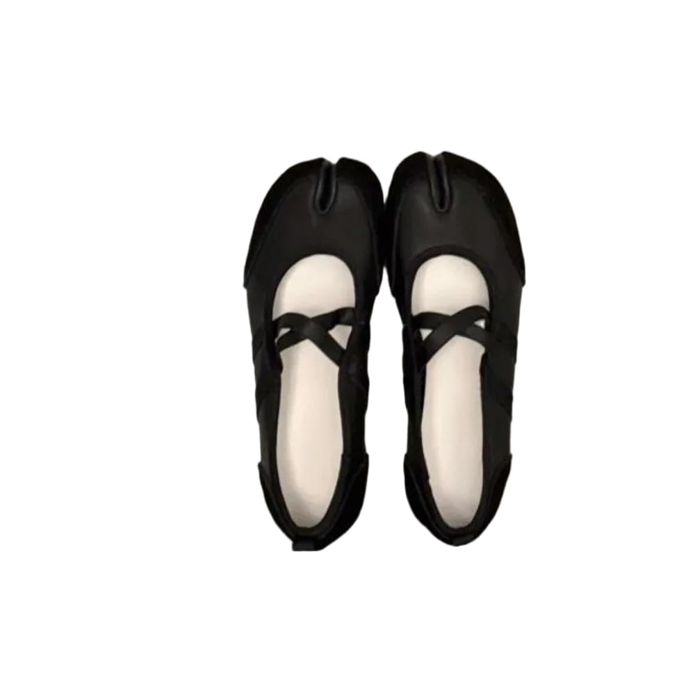 JCVBN - Zapatos planos de ballet para mujer, color negro, plateado, rojo, con puntera dividida, bailarina Tabi, zapatillas para caminar, zapatos Mary Jane, calzado de verano