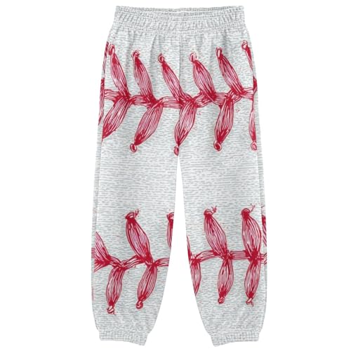 Boys Kids Red Baseball Joggers with Pockets 3T