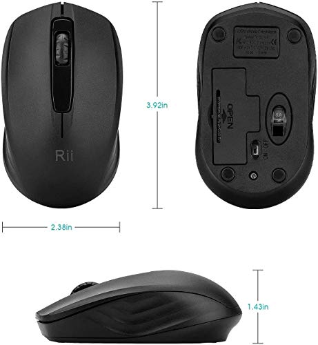 Image of Rii 10-Pack Wireless Mouse,2.4G Portable Computer Mice for PC, Laptop, Windows,Office Included Wireless USB dongle (Black)