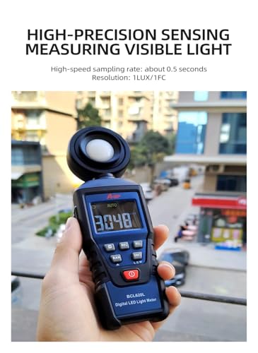 Illuminomètre avec mesure Max Min BCL620L pour test d'éclairage précis