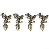Confezione da 4 pomelli per cassetti a ghianda, classici, in lega di zinco, per ante di credenze della cucina, accessori per mobili da comodino, finitura bronzo, oro, rosso, bronzo (bronzo)