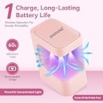 JODSONE U V Mini Nail Lamp with Timer Cordless Portable LED Light for Fast Curing Gel Polish Pink