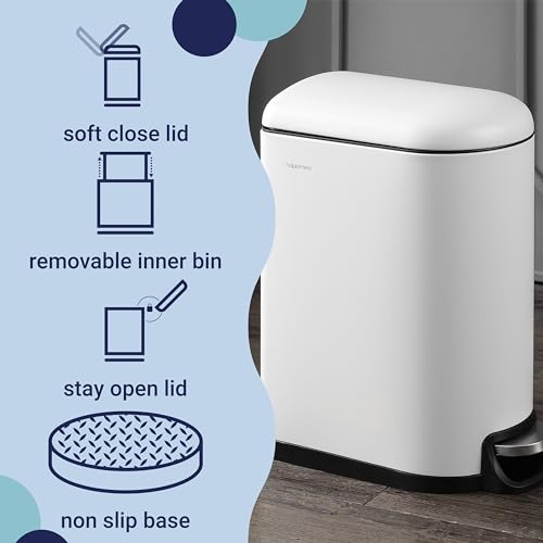 Caneca de basura rectangular blanca 10.6 galones miniatura 3