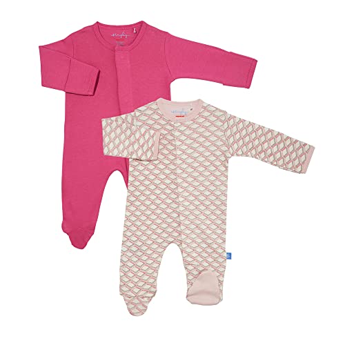 Image of Magnetic Me Simply (2 Pack) Footie Pajamas 100% Organic Cotton Baby Sleepwear Quick Magnetic Fastener Sleeper