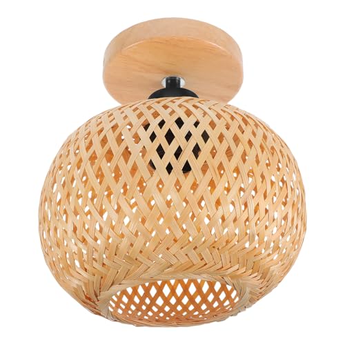 Plafonnier en bambou rétro pour restaurant et bureau au design rustique et apaisant