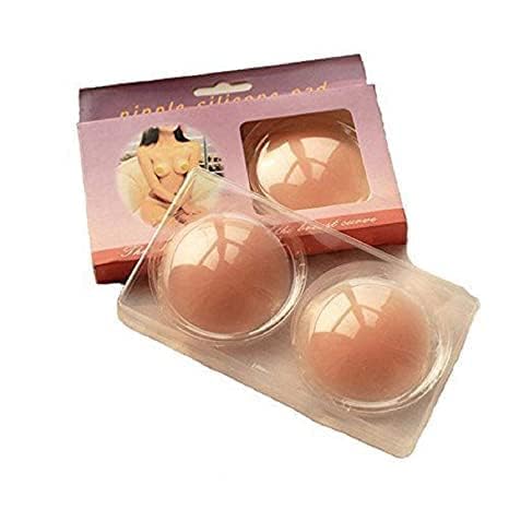 Invisible Silicon Nipple Cover-Women's Reusable Nipple Cover - Silicone Nipple Cover Bra Pad - Adhesive Reusable Nipple Pads-Women Silicone Pasties (5) Beige-image-49