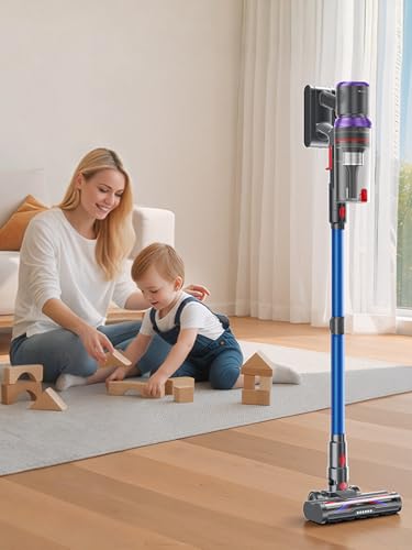 Image of SMOTURE Cordless Vacuum Cleaner, Upgraded 650W 55KPA 70Mins Vacuum Cleaner for Home, Pet Brush&3.3Ft Hose, Self-Stand, Auto Mode,Touchscreen, Anti-tangle Vacuum, Stick Vacuum for Pet Hair /Carpet /Floor