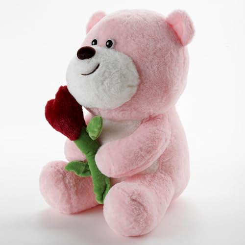 Image of Pink Heart Teddy Bear 45 CM Ultra Soft Plush Stuffed Toy for Kids, Babies & Toddlers | Cute Hug-Friendly Teddy with Heart | Soft Fabric Cuddly Toy | Lightweight Washable Gift for Birthday