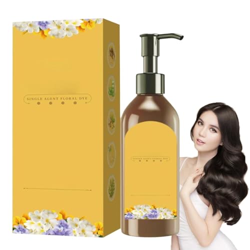 Champú para el color del cabello, de champú, colorante perfumado, 300 ml, floral, tinte floral de una sola dosis, champú instantáneo, tinte natural para mujeres