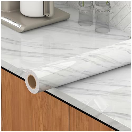 Marble Peel & Stick Countertop Paper - Granite Gray/White Glossy
