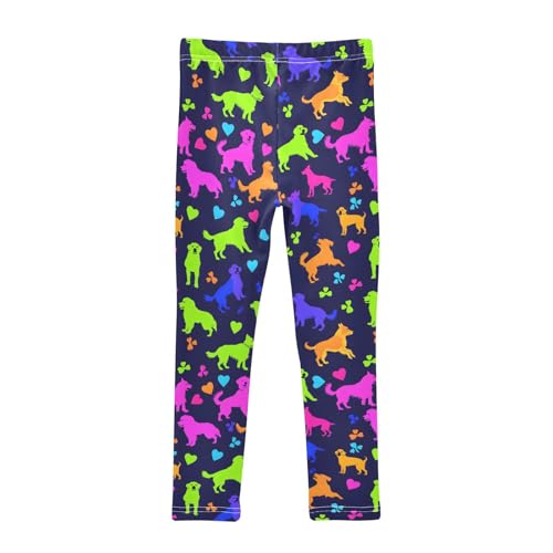 Multicolor Dogs Hearts Paw Girls Leggings Soft Stretch Workout Yoga Dance Pants for Kids Casual Tights2