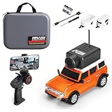 Authticar WLtoys Mini RC Car, 1:64 Scale FPV RC Drift Car with 720P HD Camera, 2.4GHz Transmitter and WiFi App Control with Gyro First Person Perspective Mini Racing Toys for Hobby RC(Orange)